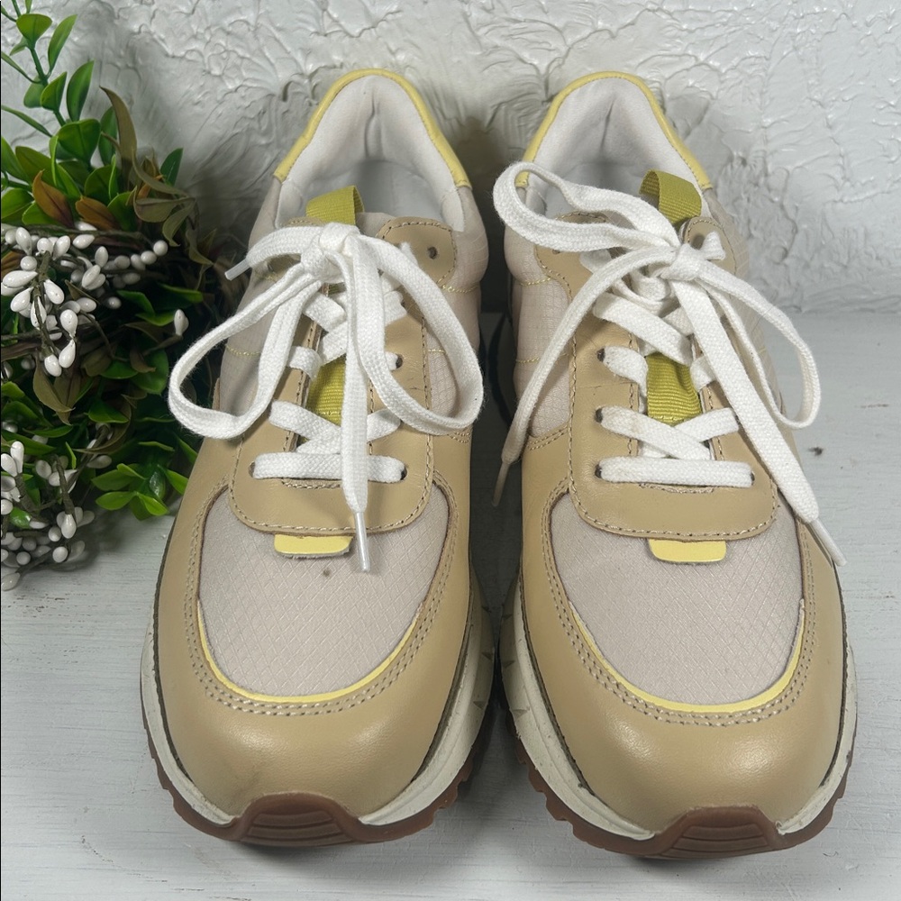 Madewell NWOT Kickoff Trainer Sneaker Yellow Tan Athletic Madewell Shoe Size 7 - Picture 6 of 14